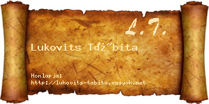 Lukovits Tábita névjegykártya